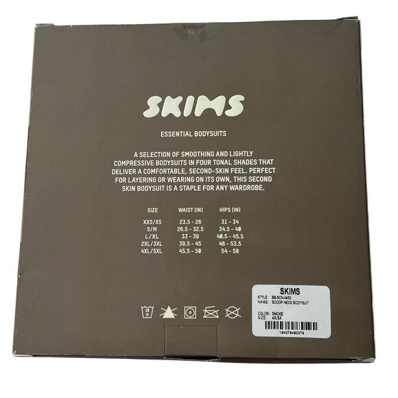 SKIMS Essential Scoop Neck Bodysuit Smoke 4X/5X - Picture 9 of 13